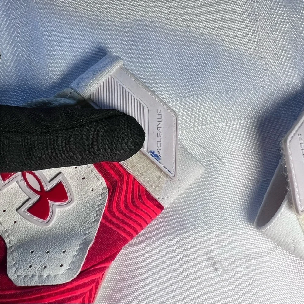 ***NWOT*** Under Armour Clean Up Batting Gloves Red & Gray